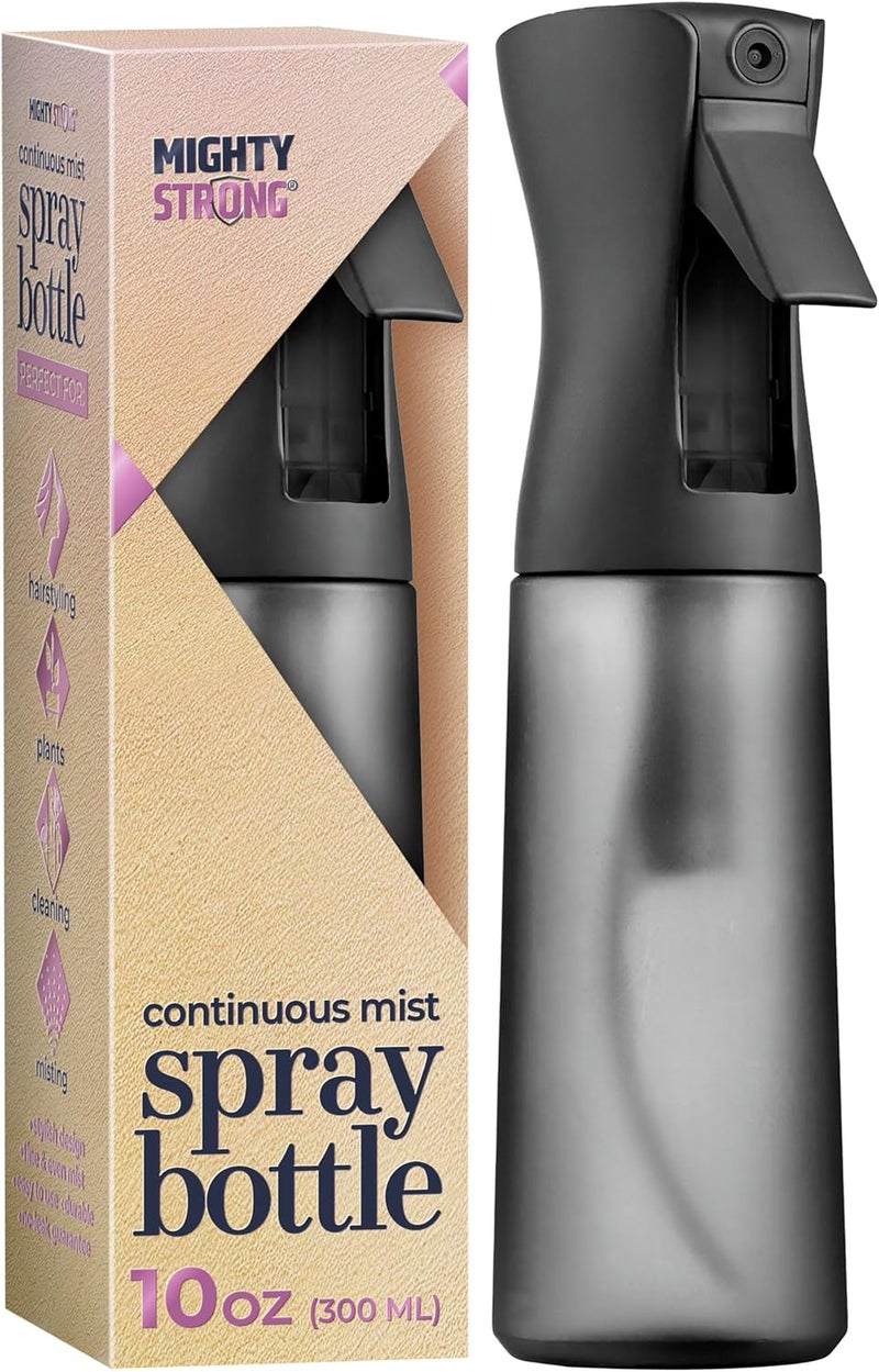 MIGHTY STRONG 10 OZ Continuous Spray Bottles - Ultra Fine Mist Sprayer | Water Spray Bottle For Hair Stuff, Mister Spray Bottle For Plants Mister | Hair Spray Bottles For Hairstyling, Cleaning, Salons - Image 1